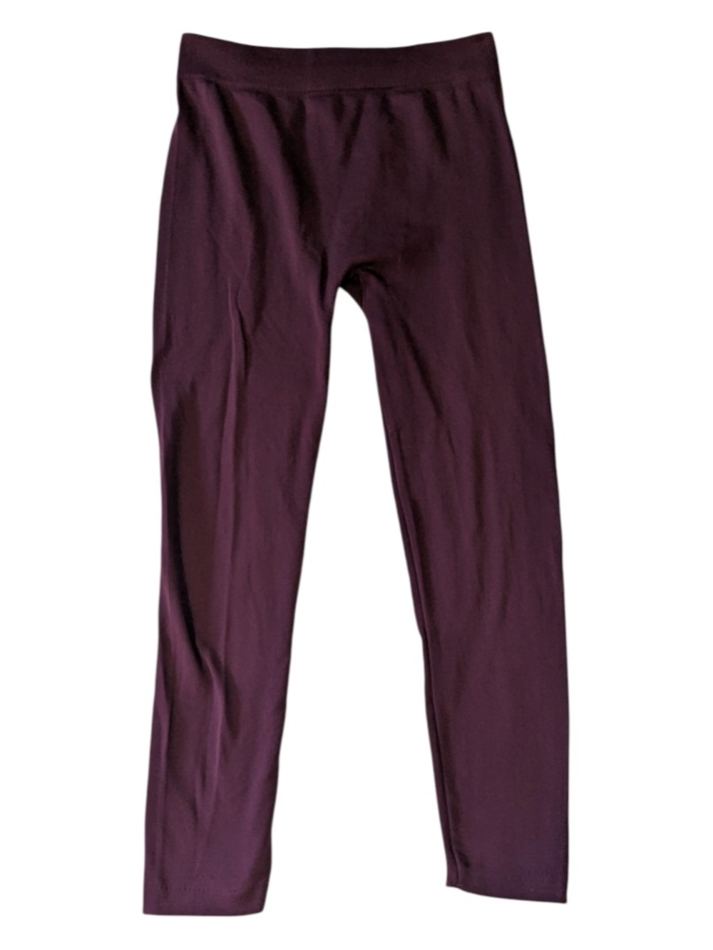 Love Charm Solid Burgundy Fleece Lined Leggings Women's Small/Medium